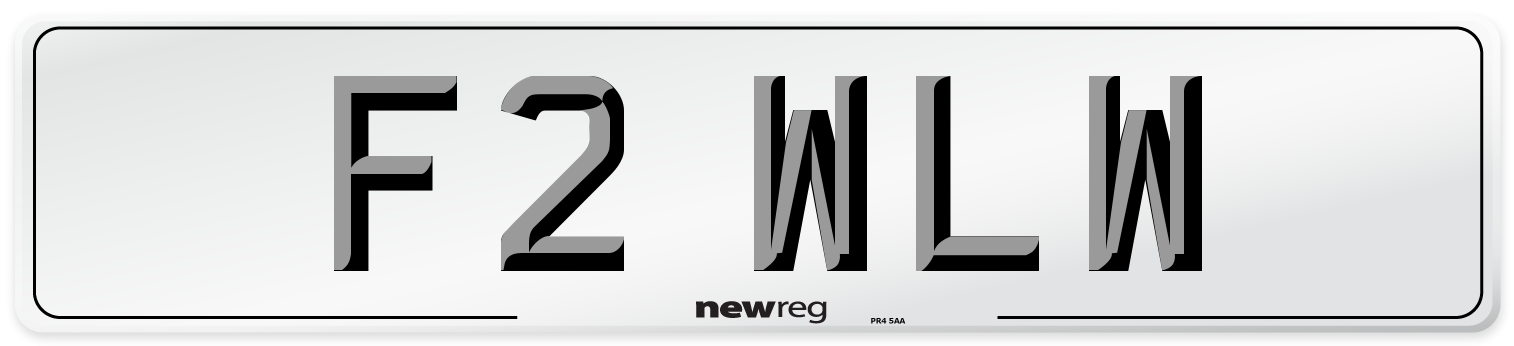 F2 WLW Number Plate from New Reg